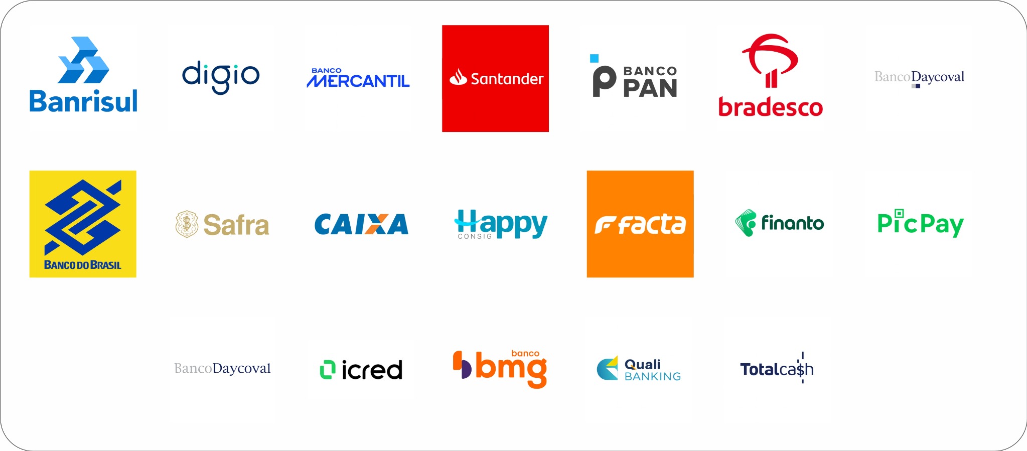 Instituições financeiras parceiras da FaciliteCred